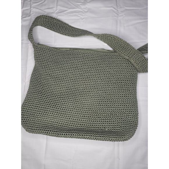 The Sak Crossbody Crochet Knit Shoulder Bag /Crossbody Purse Zip Closure Green - Picture 1 of 6